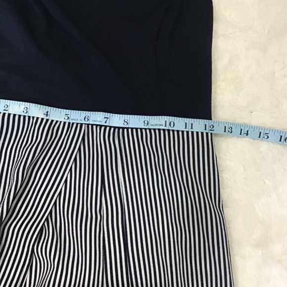 P Teeze Me Women Size 0 Off The Shoulder Maxi Romper Navy Blue White Stripe - Picture 11 of 11